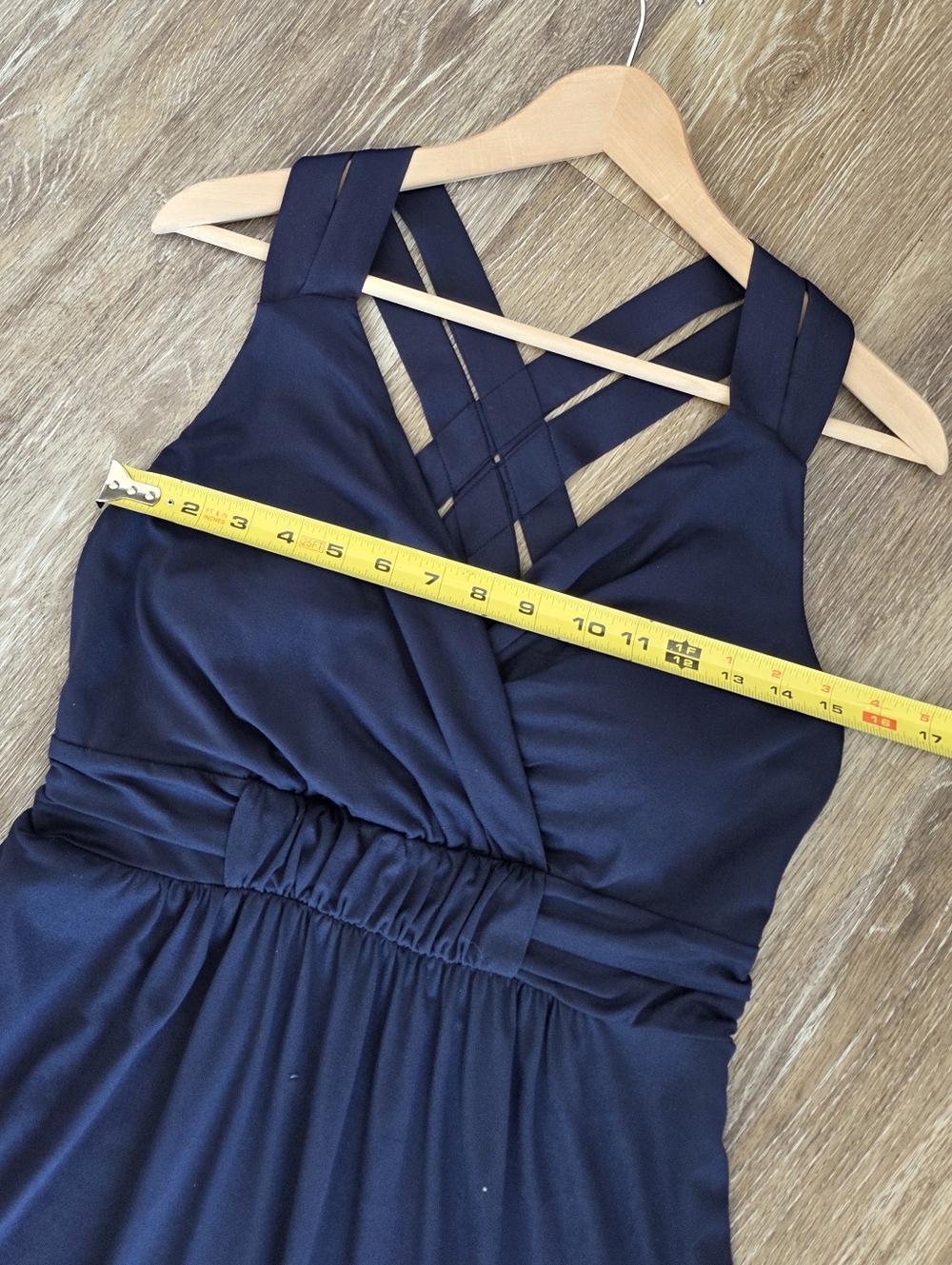 Soma Soft Jersey Navy Blue Sleeveless Cross-Back Midi Bra Dress Casual Beach - Picture 6 of 12